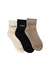 THRILLS - Minimal Thrills 3 Pack Sock - Brindle/Black/Heritage White