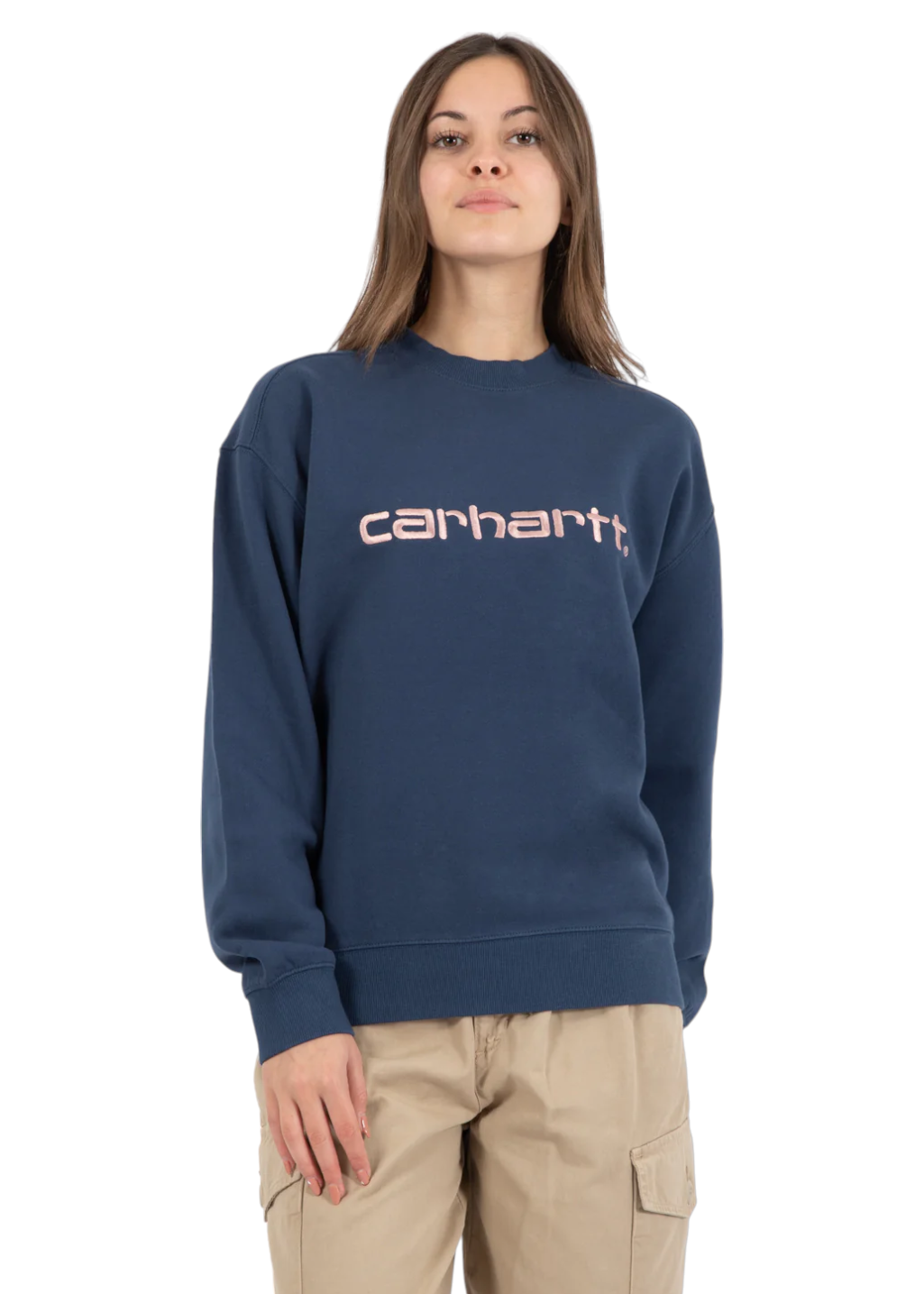 Carhartt WIP - W' Carhartt Sweatshirt - Squid/Glassy Pink - Hardpressed Print Studio Inc.