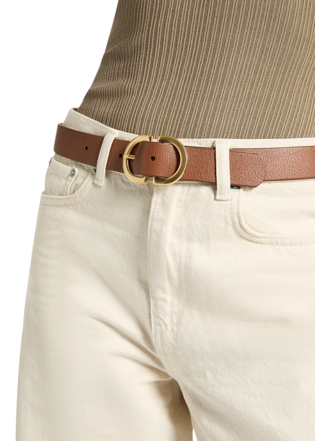 Status Anxiety - In Reverse Belt - Tan/Gold - Hardpressed Print Studio Inc.