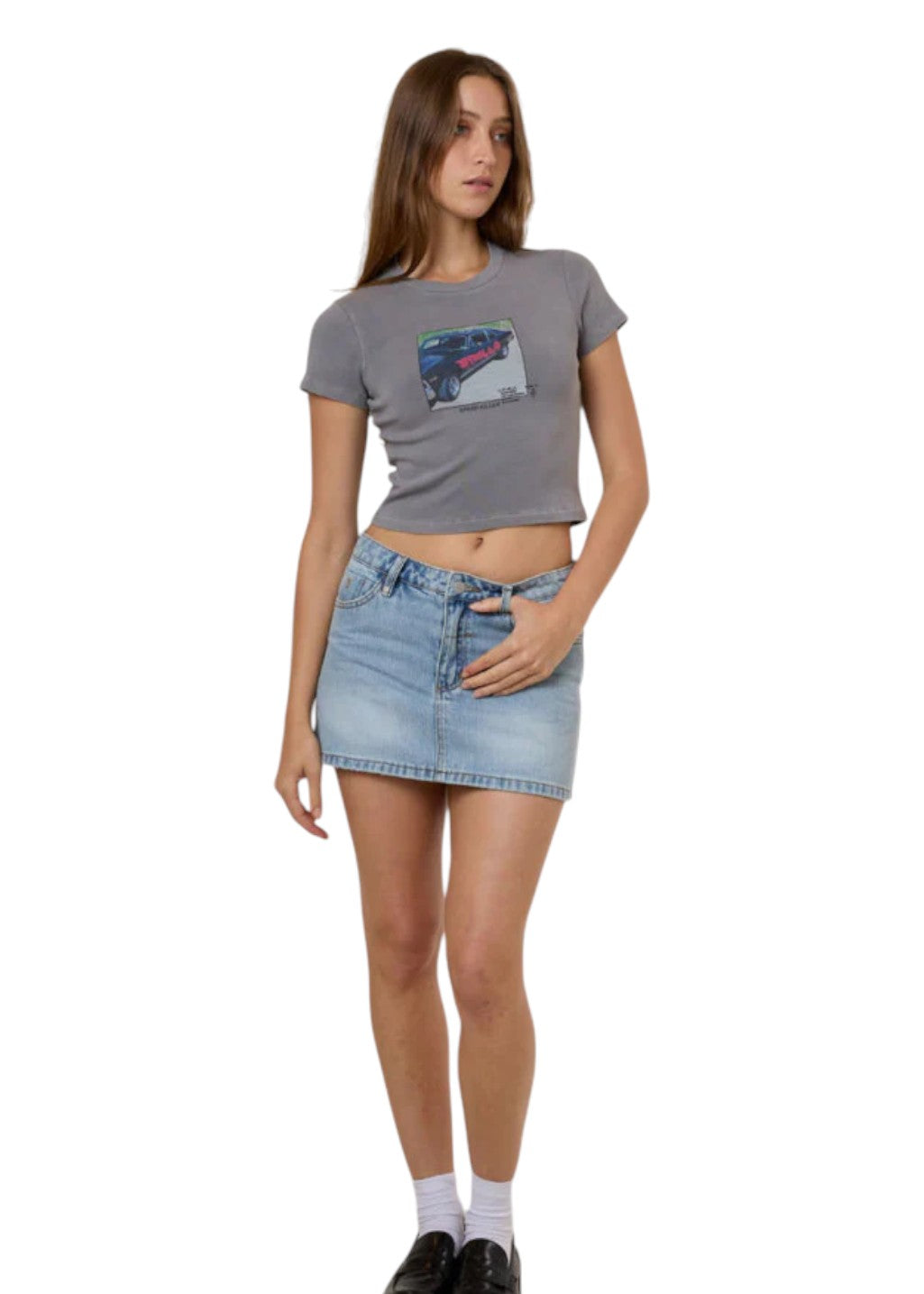 THRILLS - Die Fighting Mini Tee - Washed Grey