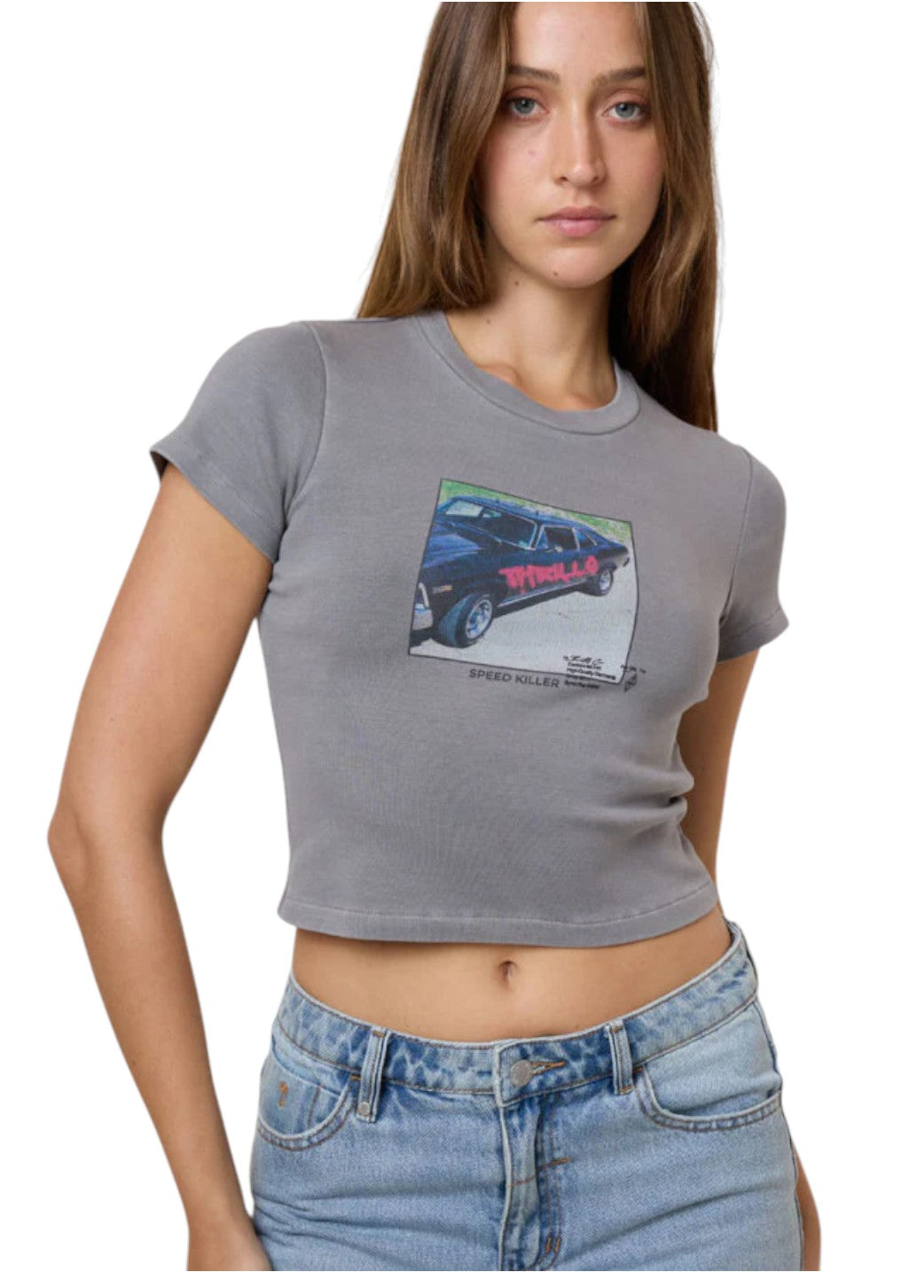 THRILLS - Die Fighting Mini Tee - Washed Grey