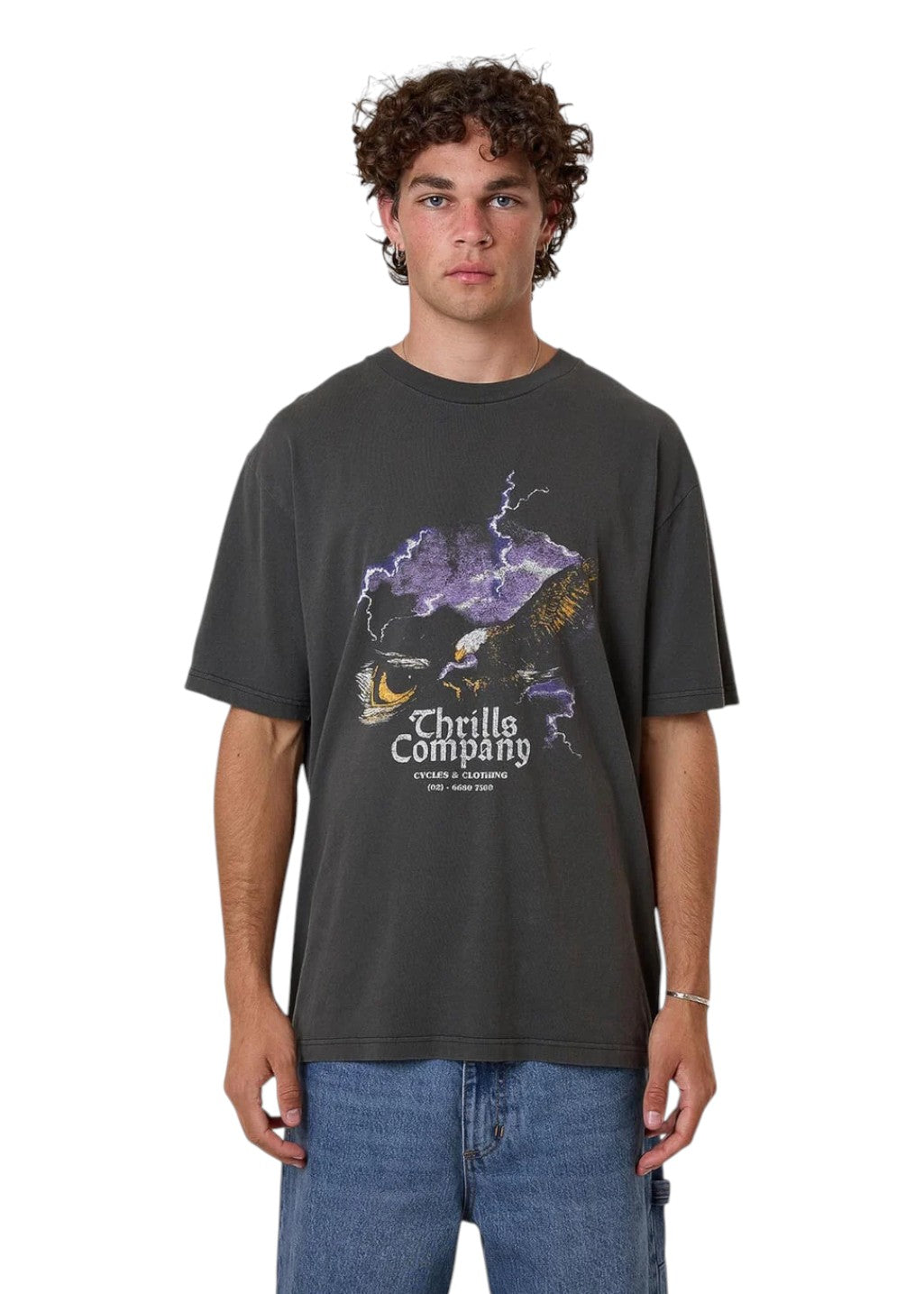 THRILLS - Flight Risk Oversize Fit Tee - Merch Black