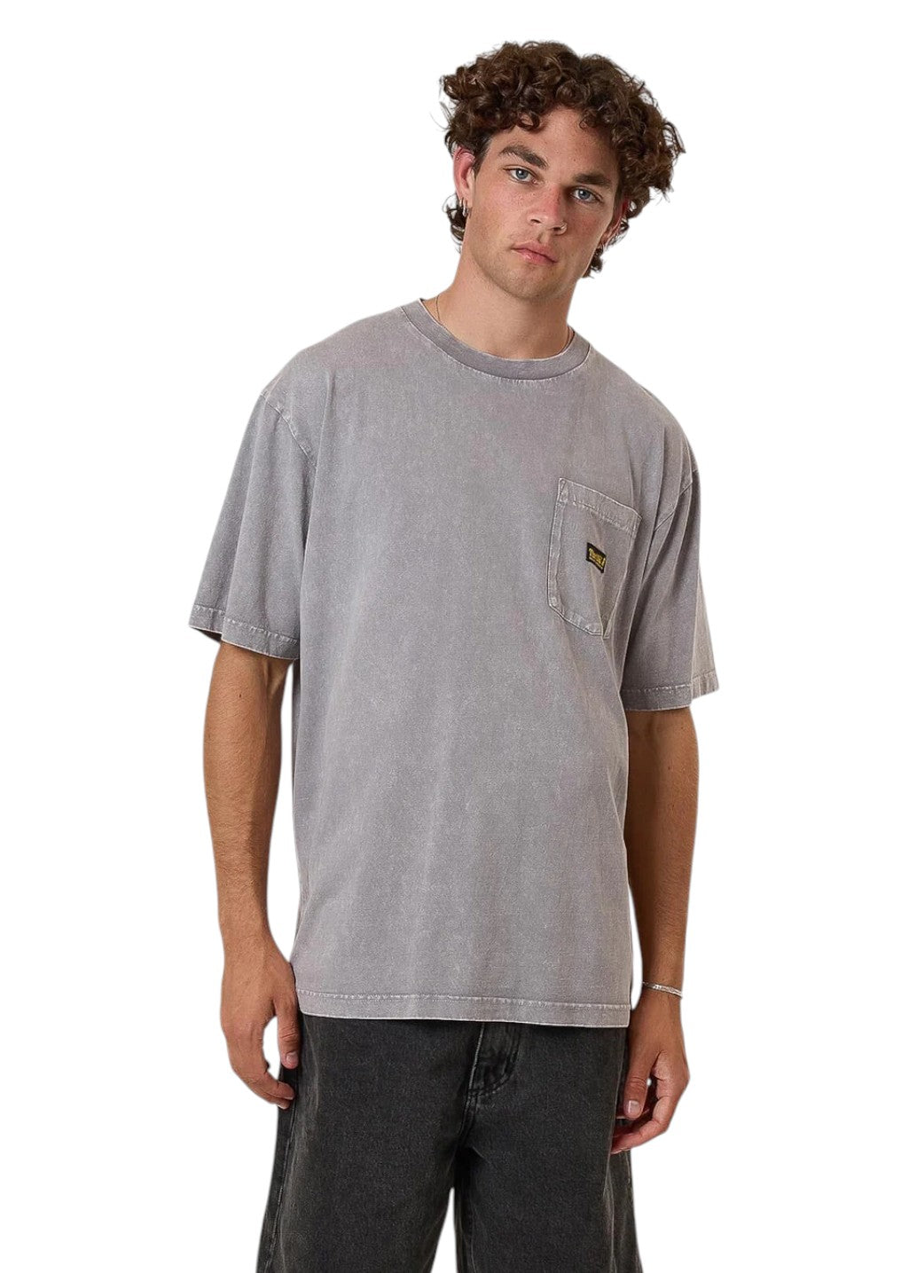 THRILLS - Thrills Union Oversize Pocket Tee - Marble Grey