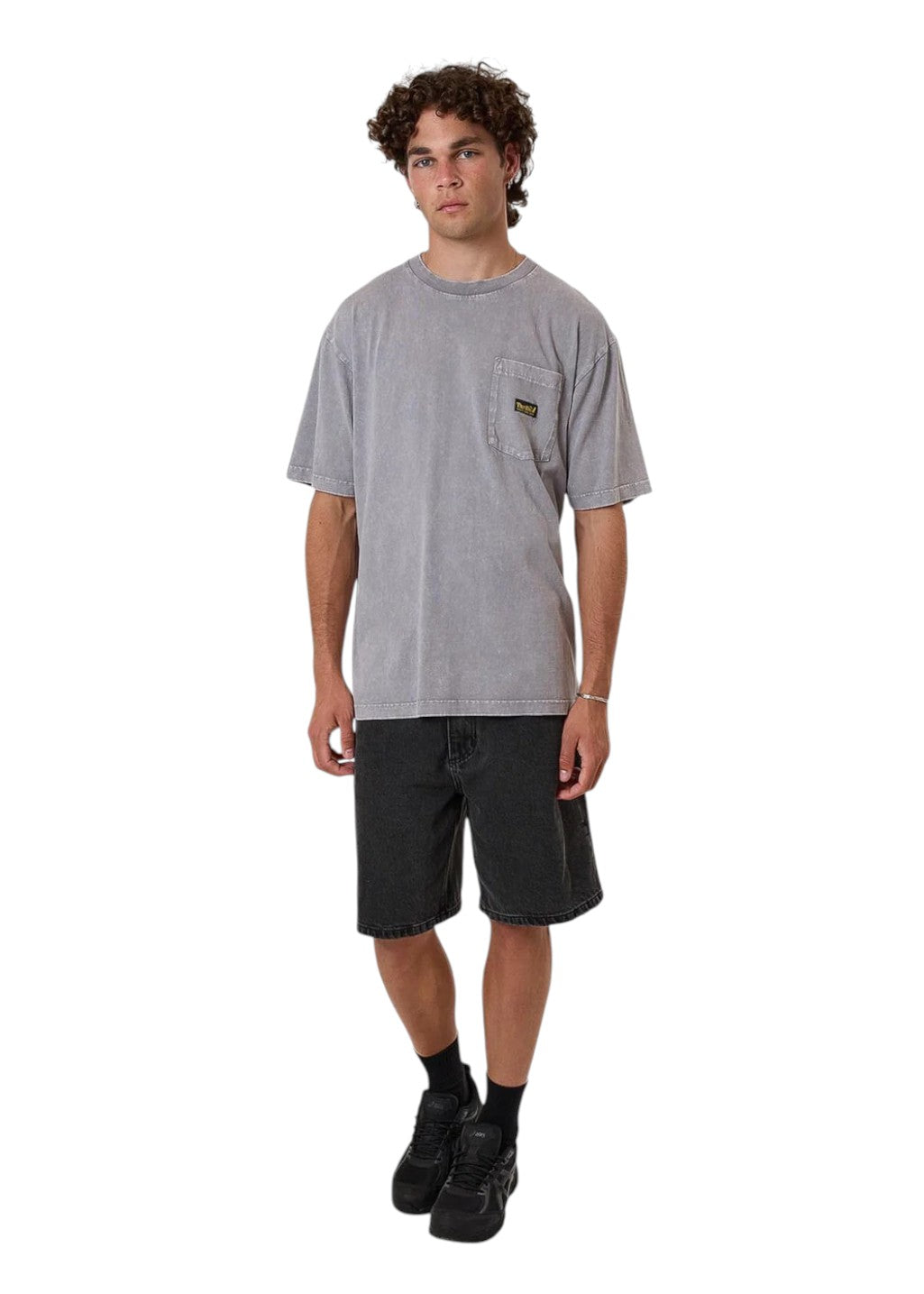 THRILLS - Thrills Union Oversize Pocket Tee - Marble Grey