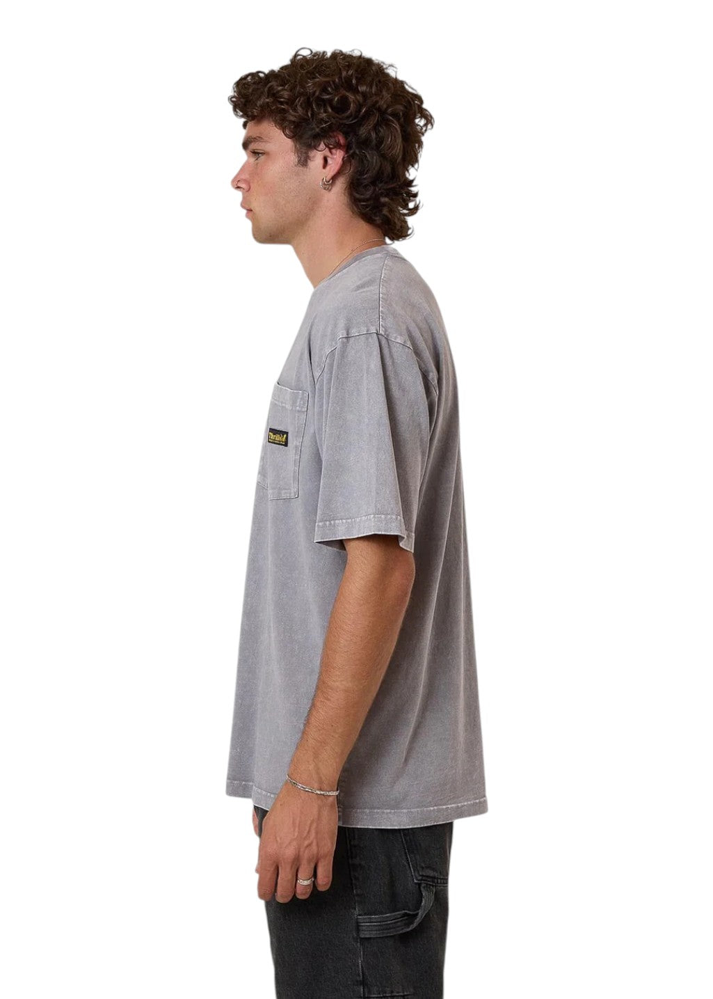 THRILLS - Thrills Union Oversize Pocket Tee - Marble Grey