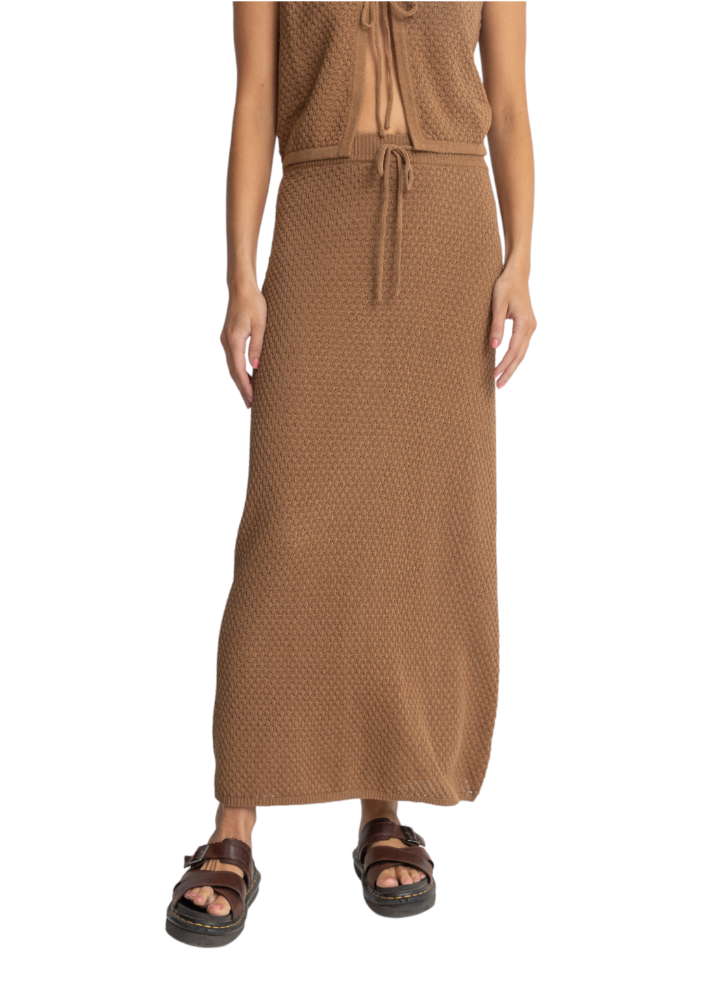 Rhythm - Jossie Knit Maxi Skirt - Chocolate - Hardpressed Print Studio Inc.