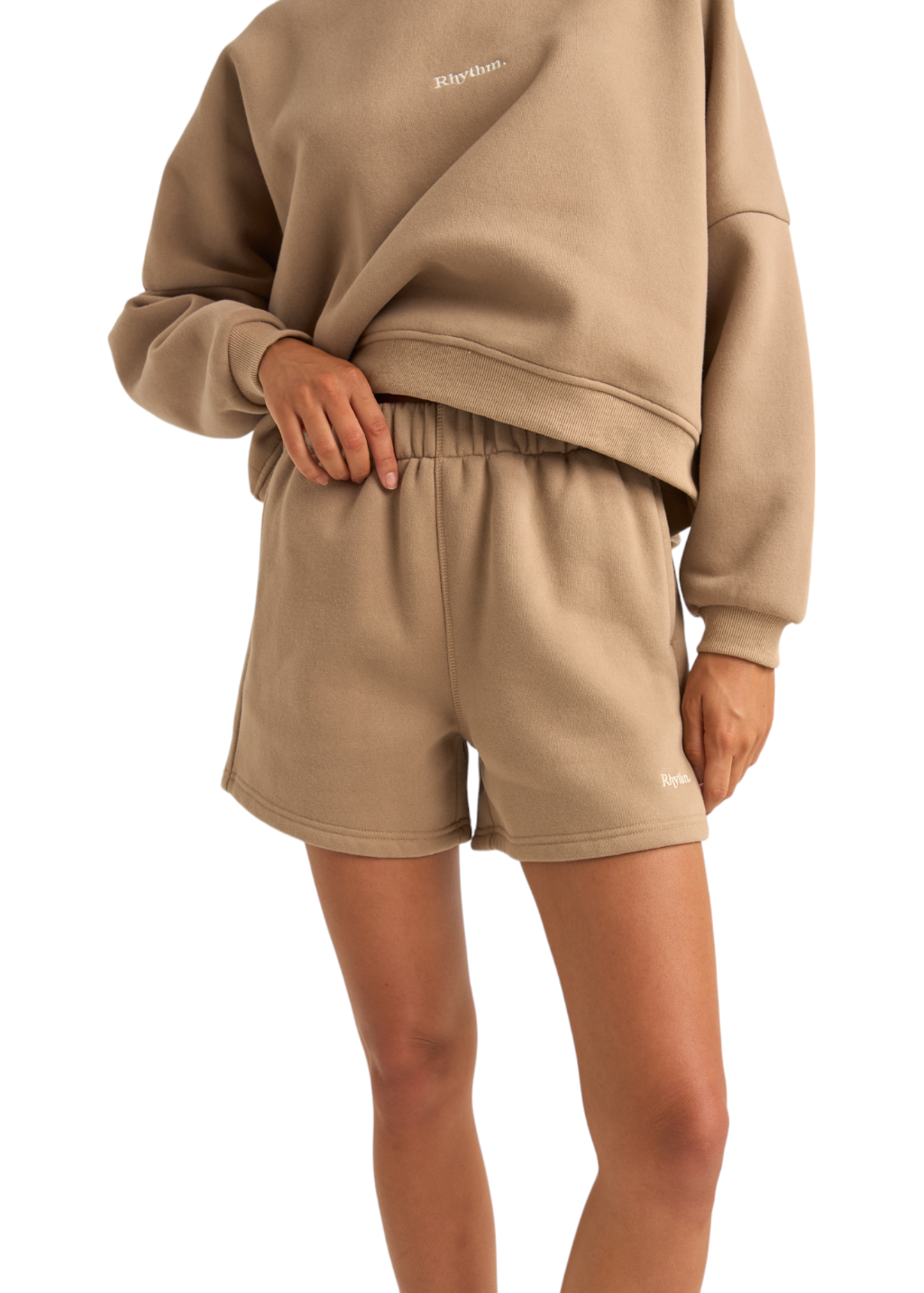 Rhythm - Logo Fleece Shorts - Taupe - Hardpressed Print Studio Inc.