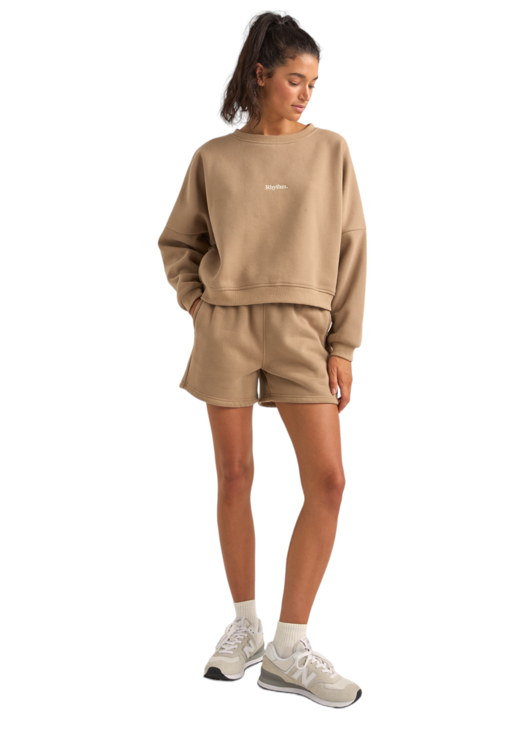 Rhythm - Logo Fleece Shorts - Taupe - Hardpressed Print Studio Inc.