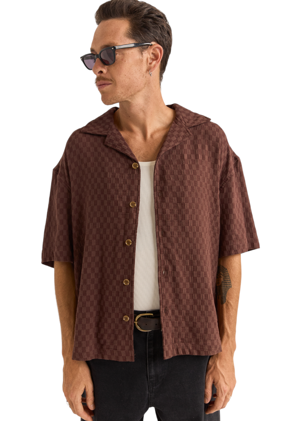 Rhythm - Relaxed Texture S/S Shirt - Chocolate - Hardpressed Print Studio Inc.