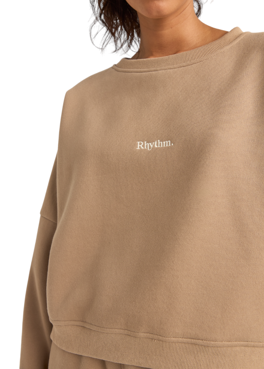 Rhythm - Logo Crewneck Fleece - Taupe - Hardpressed Print Studio Inc.