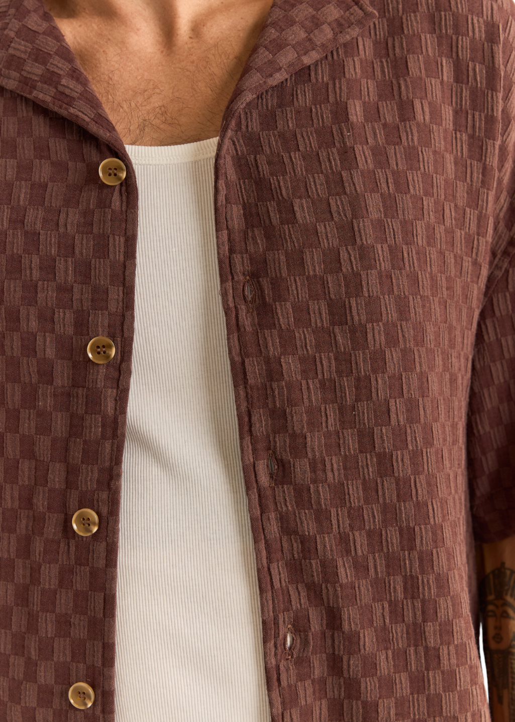 Rhythm - Relaxed Texture S/S Shirt - Chocolate - Hardpressed Print Studio Inc.