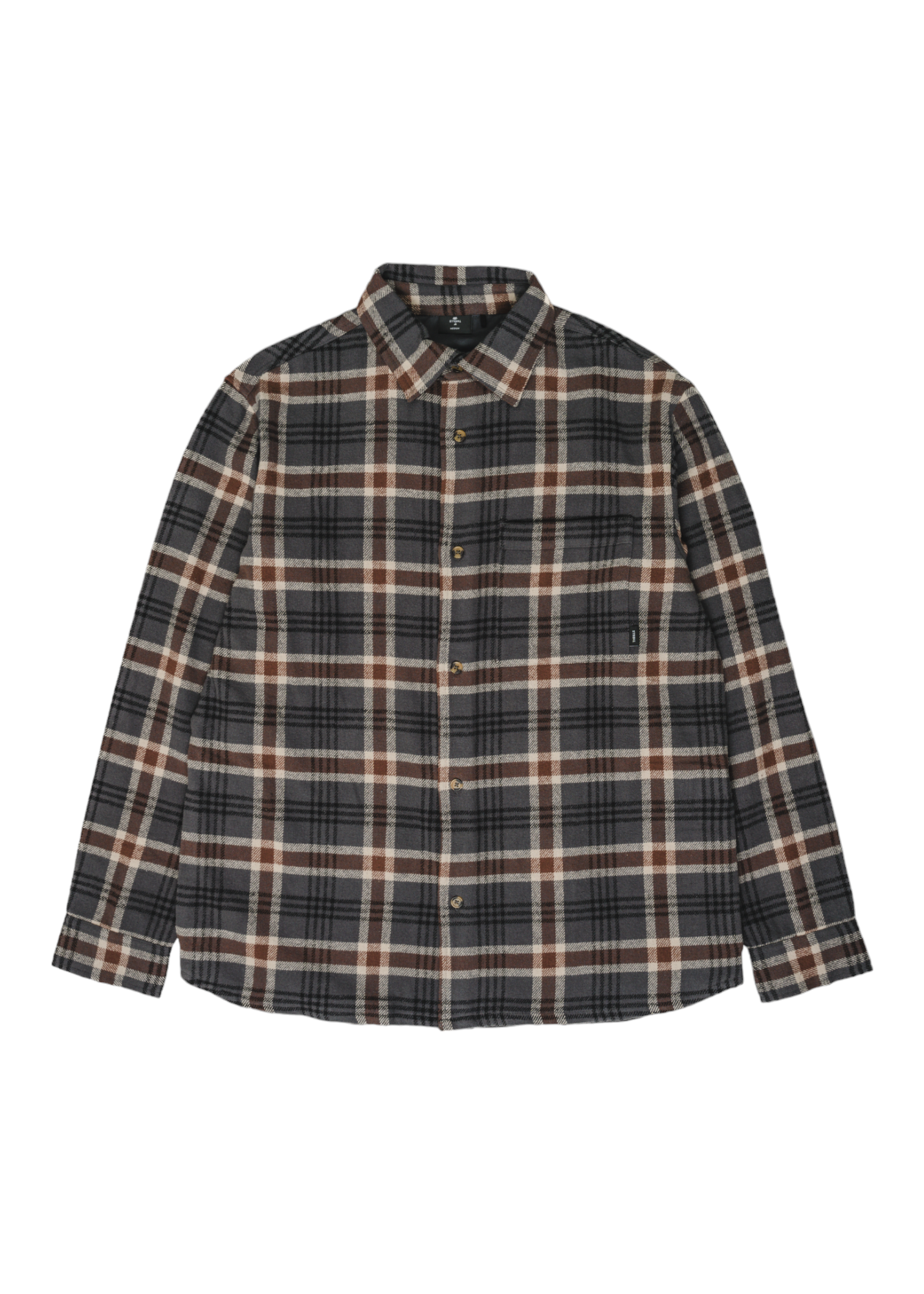 THRILLS - King Long Sleeve Flannel - Grey Marle - Hardpressed Print Studio Inc.