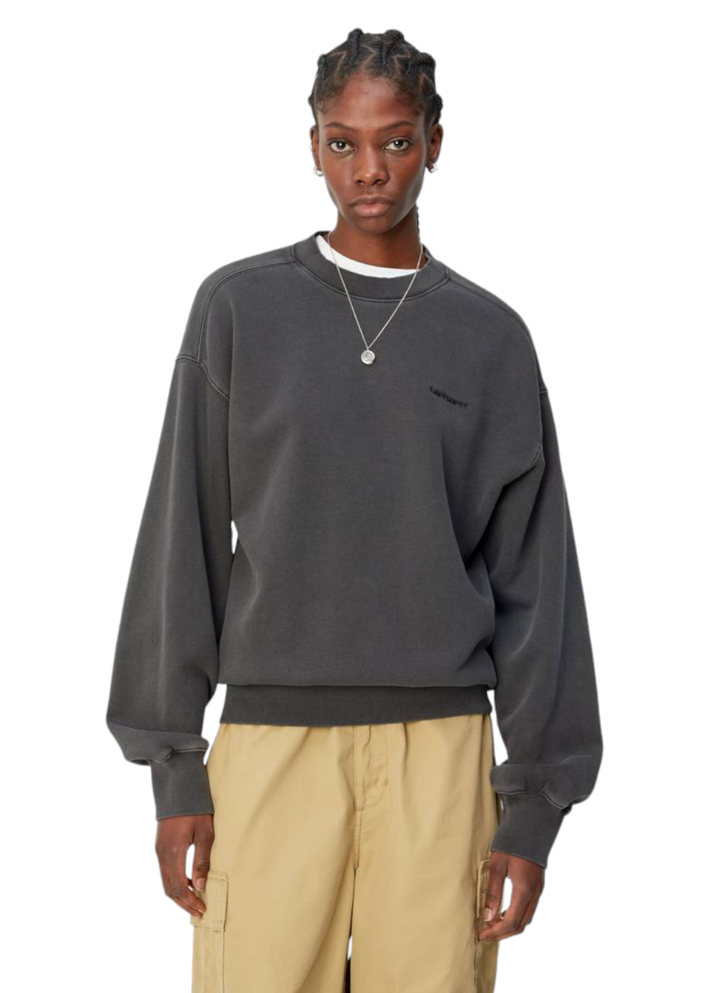 Carhartt Work In Progress Black Duster Script Sweatshirt