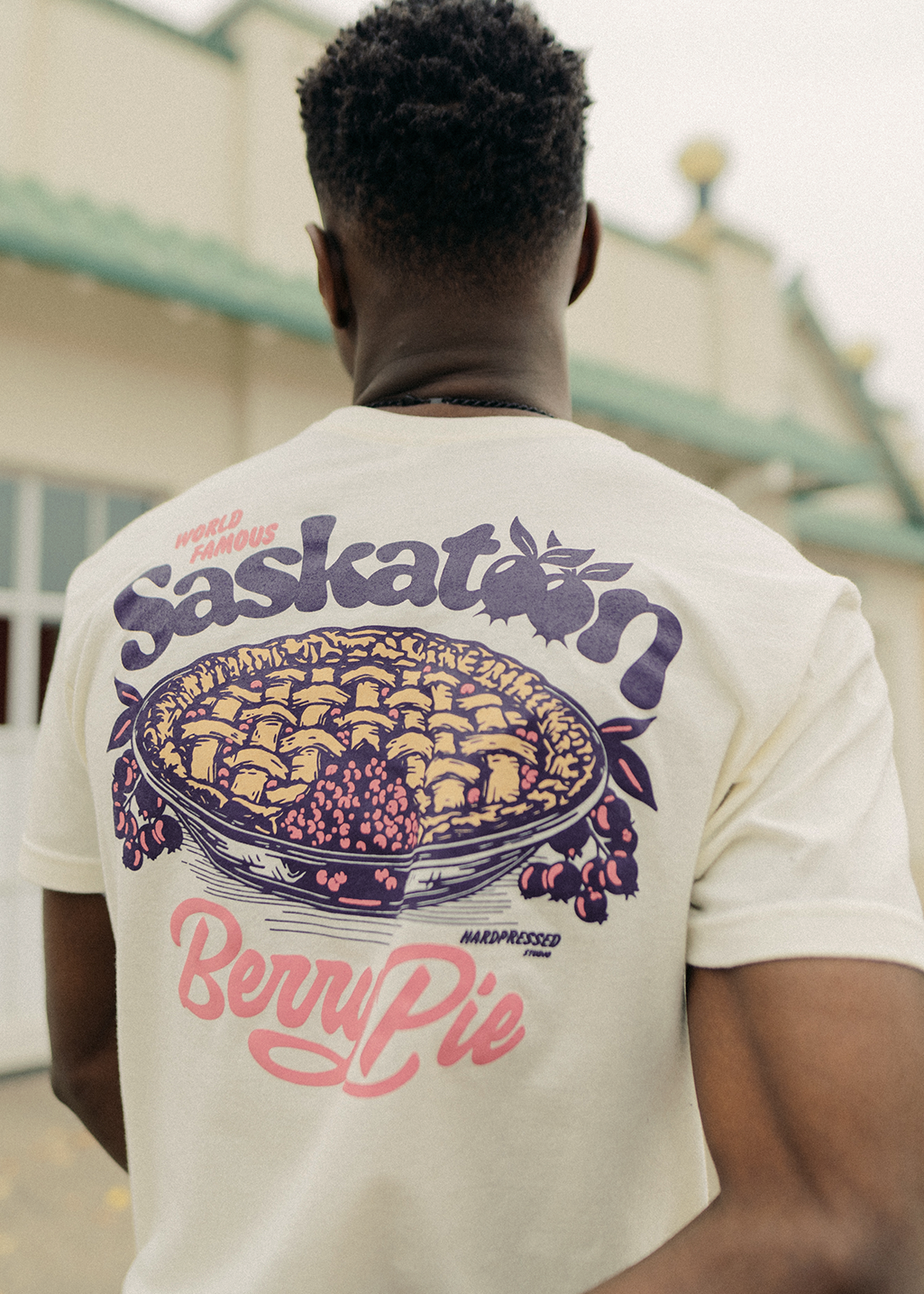 Saskatoon Berry Pie Tee | Soft Butter | Unisex - Hardpressed Print Studio Inc.