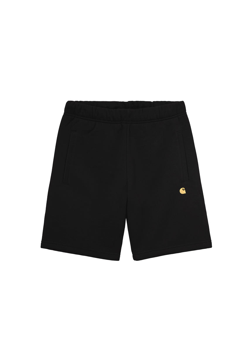 Carhartt WIP Chase Sweat Short Black Gold Hardpressed Print Studio Inc