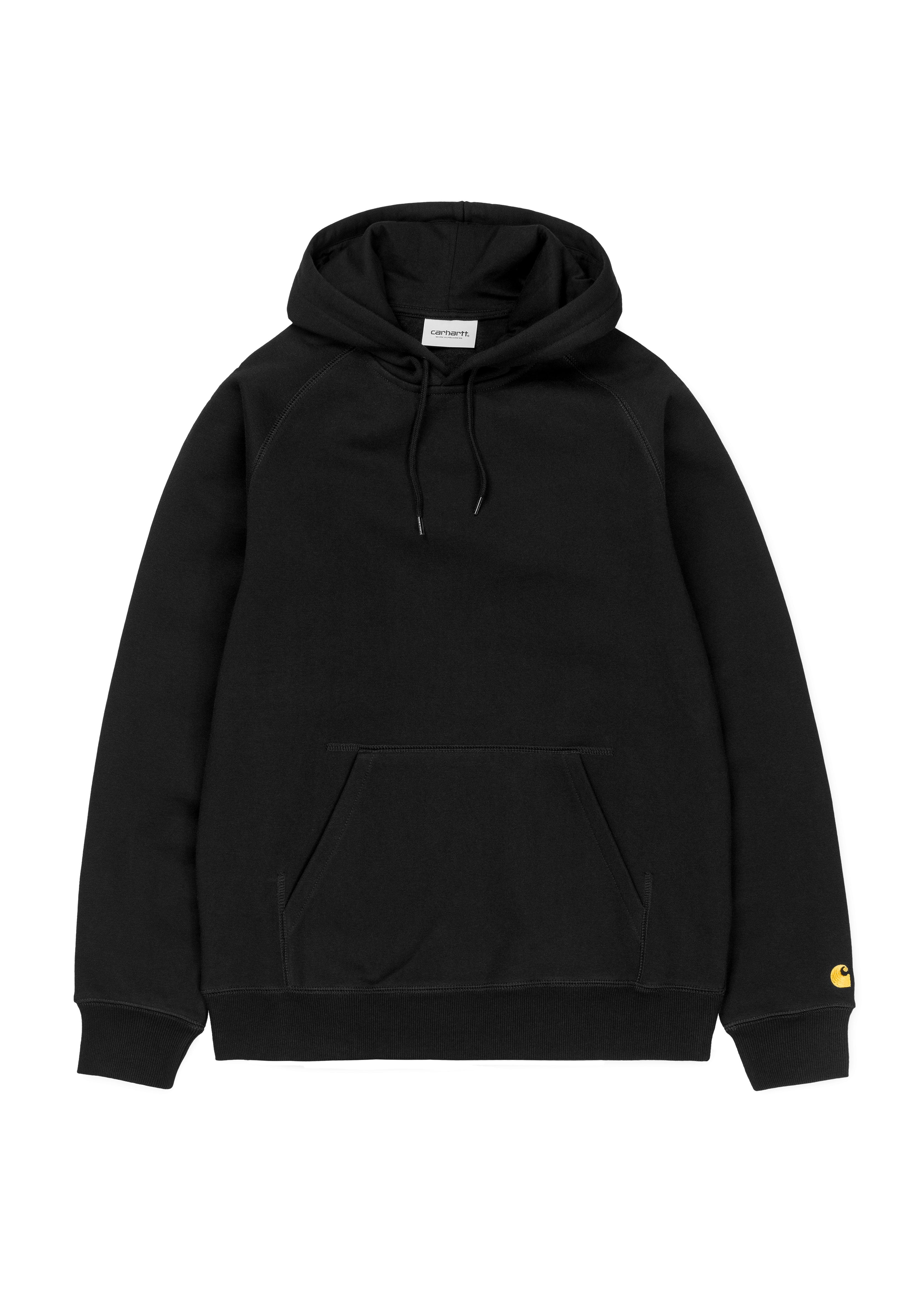 Carhartt WIP - Hooded Chase Sweatshirt - Black/Gold | Hardpressed