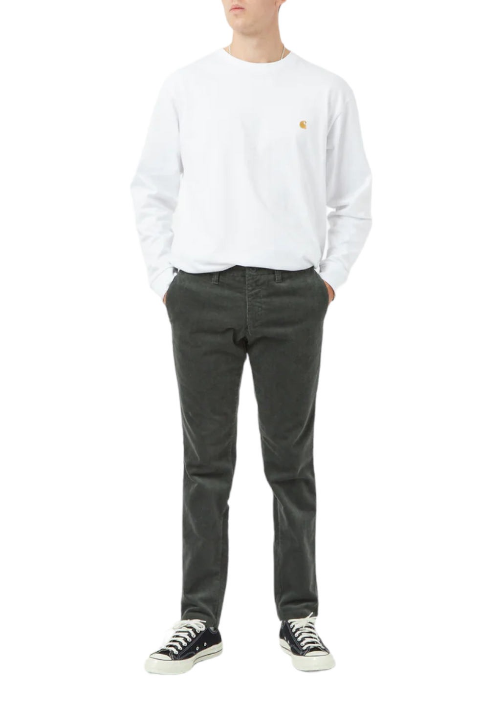 Carhartt WIP - Sid Pant Corduroy - Boxwood Rinsed - Hardpressed Print Studio Inc.
