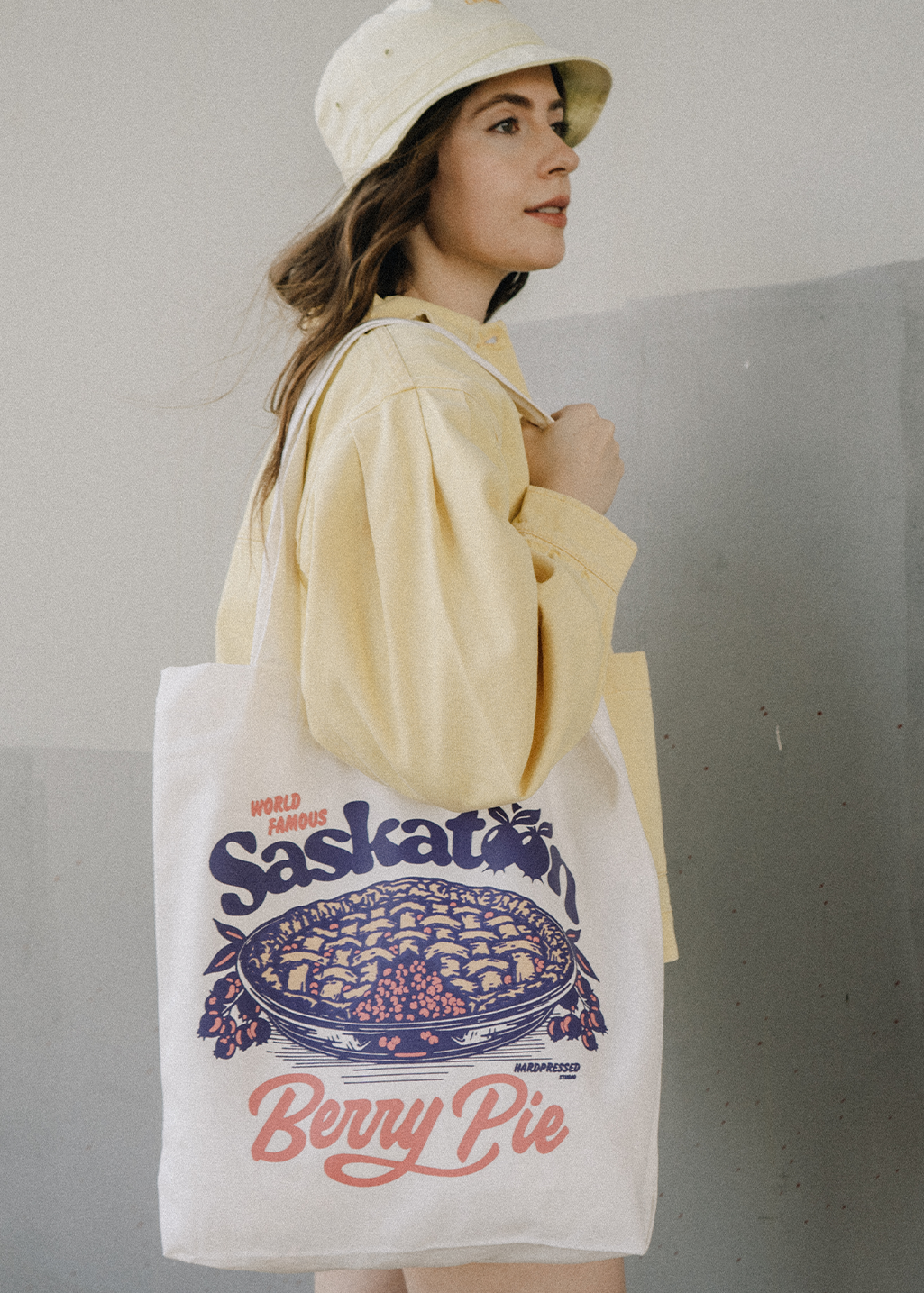 Saskatoon Berry Pie Tote | Cream - Hardpressed Print Studio Inc.