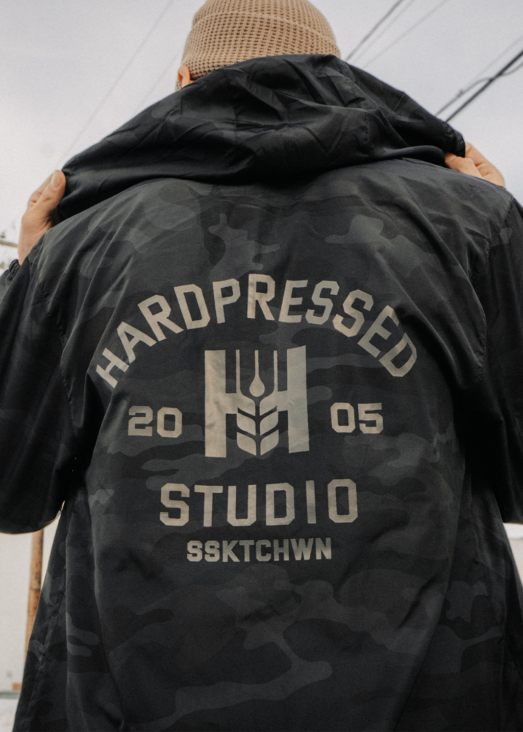 Phys. Ed Windbreaker | Stealth Camo | Unisex - Hardpressed Print Studio Inc.