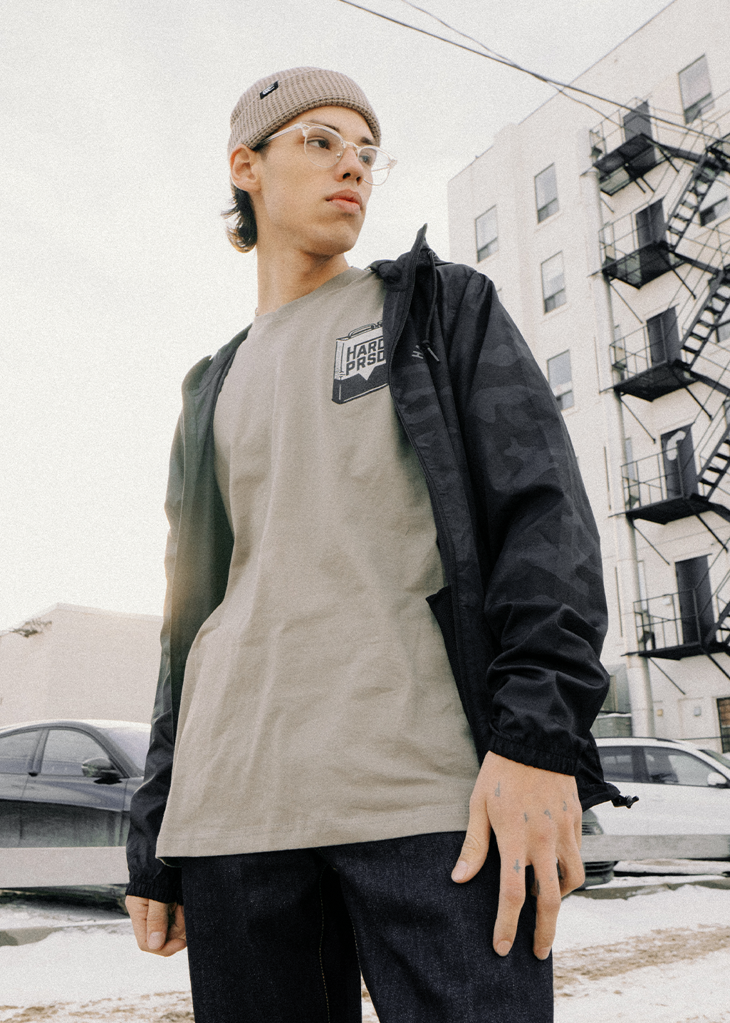 Phys. Ed Windbreaker | Stealth Camo | Unisex - Hardpressed Print Studio Inc.