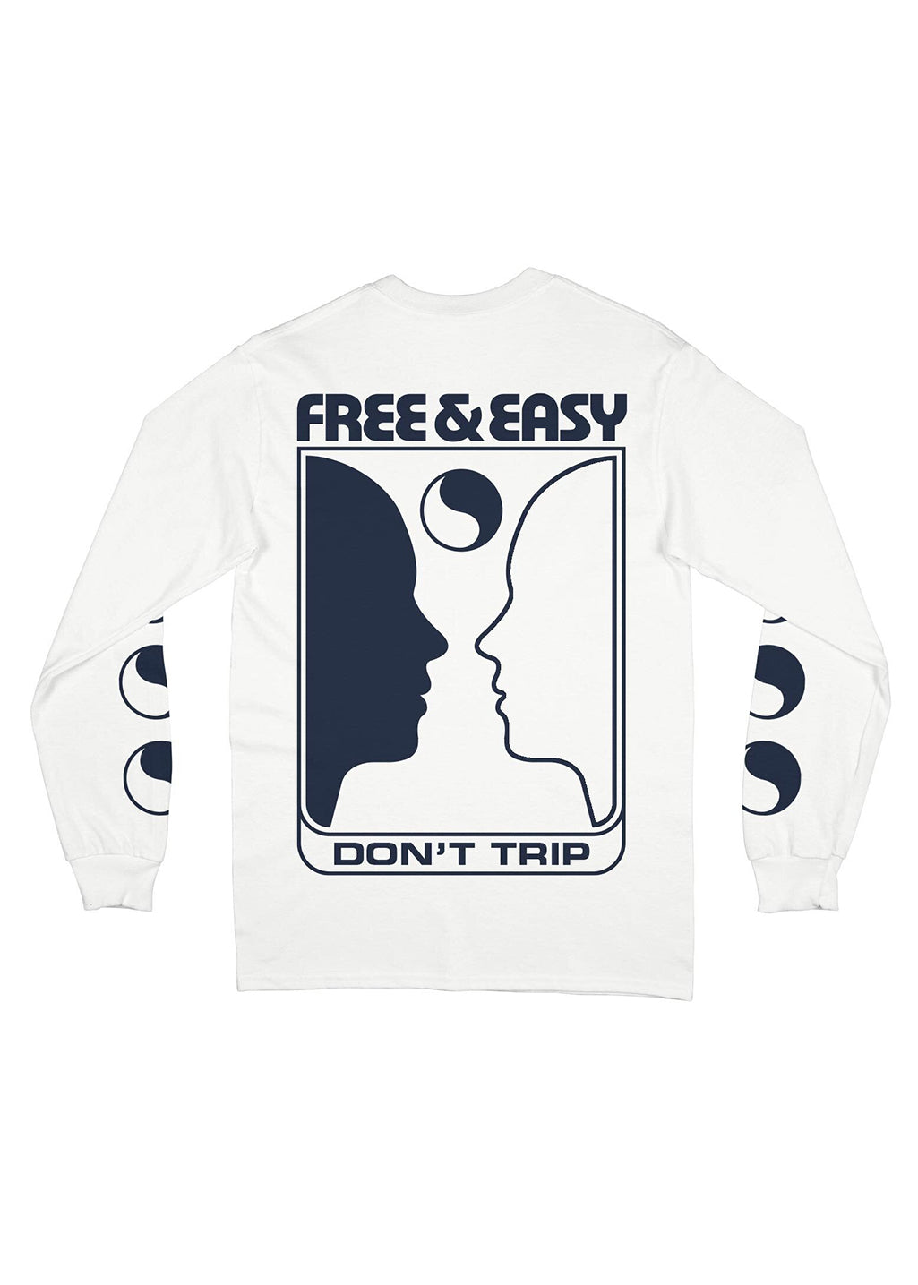 Free & Easy - Yin Yang Faces L/S Tee - Coconut - Hardpressed Print Studio Inc.