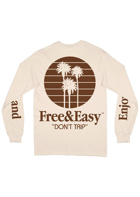 Free & Easy - Three Palms L/S Tee - Natural - Hardpressed Print Studio Inc.