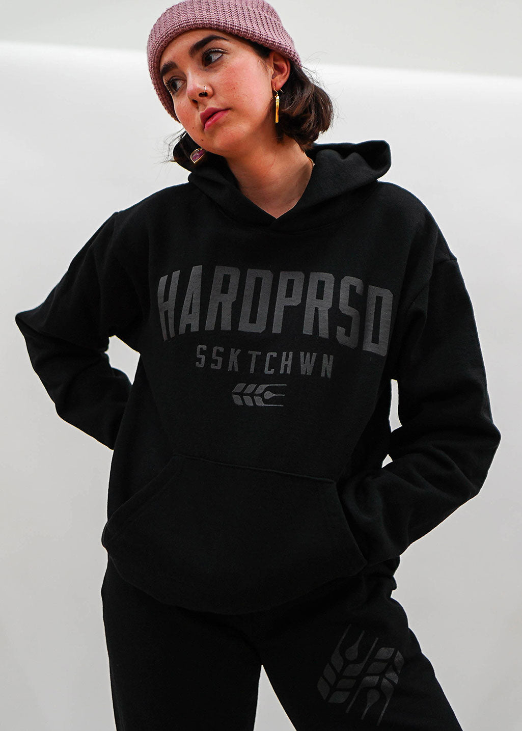 Alumni Heavyweight Sweatshirt | Black/Black | Unisex - Hardpressed Print Studio