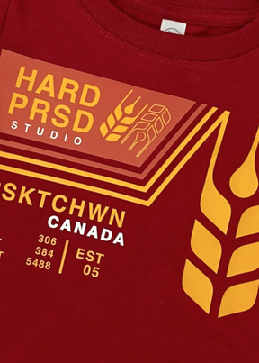 Grain Car v2 Tee | Red/Maroon | Kids - Hardpressed Print Studio Inc.