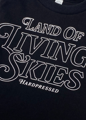 Living Skies Script Long Sleeve Tee | Midnight | Kids - Hardpressed Print Studio Inc.