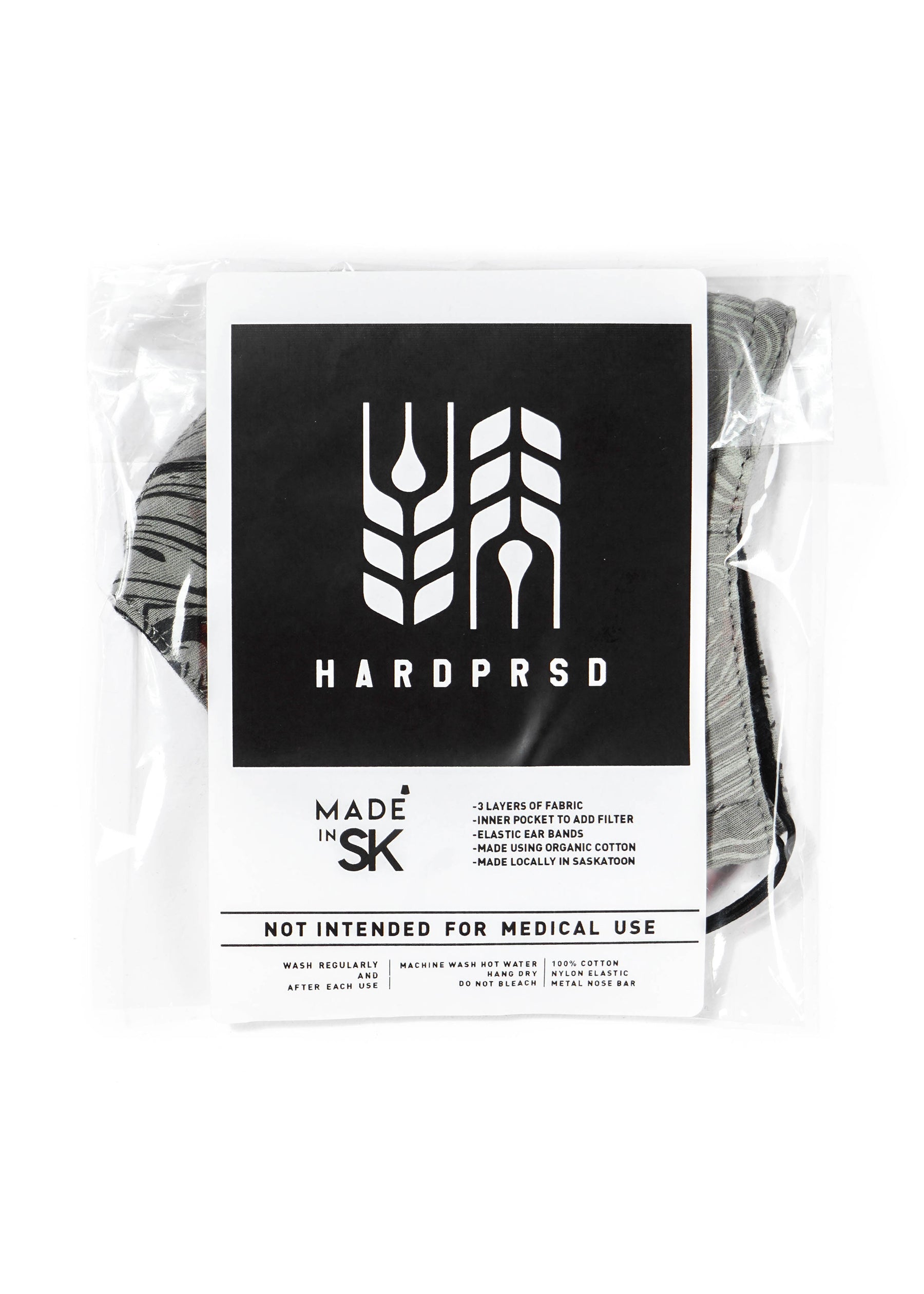 Hardpressed Mask | Charcoal | Cross Grain - Hardpressed Print Studio