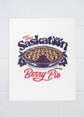 Saskatoon Berry Pie Poster Print | White - Hardpressed Print Studio Inc.