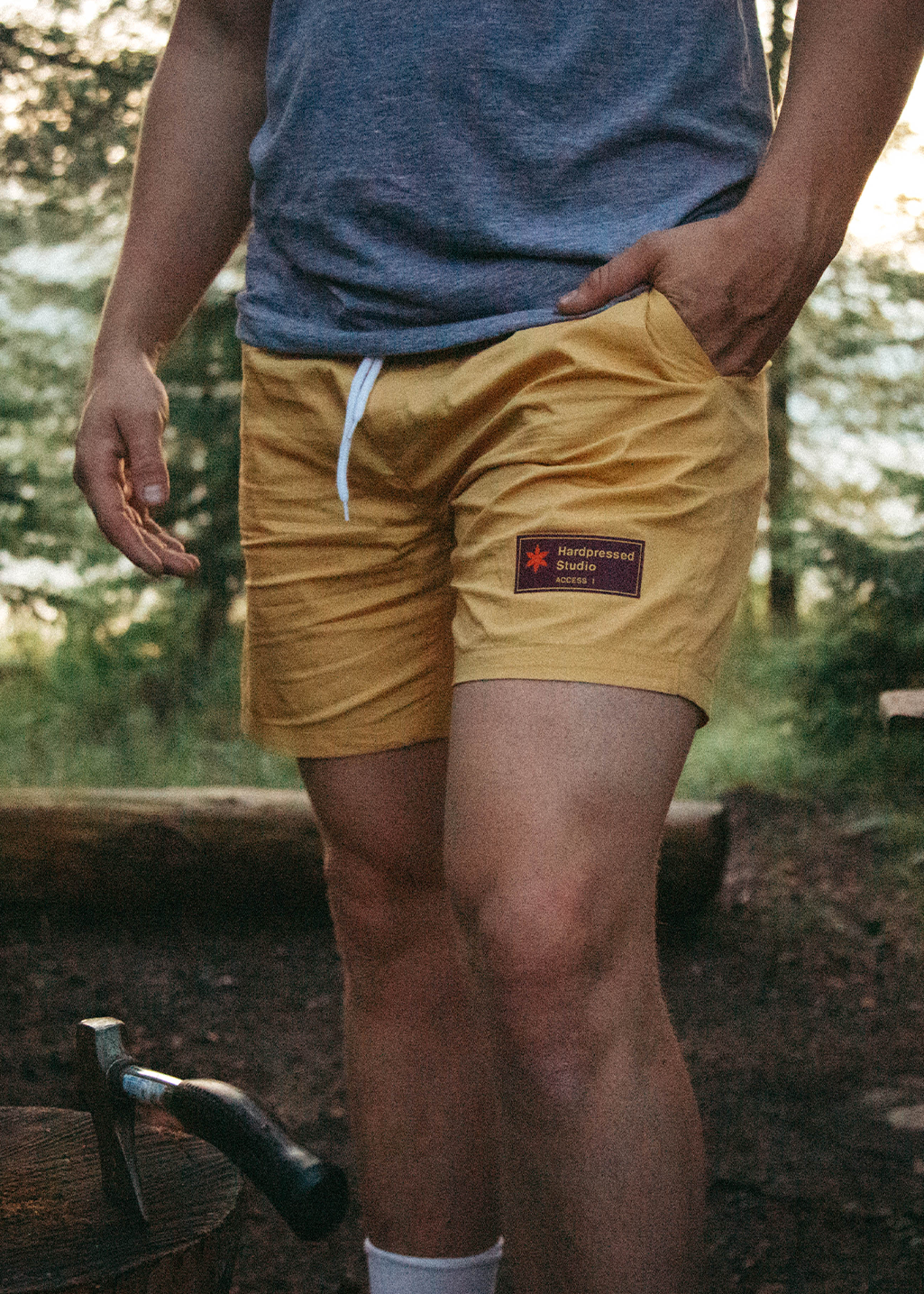 Camp Series Shorts | Gold | Unisex - Hardpressed Print Studio Inc.