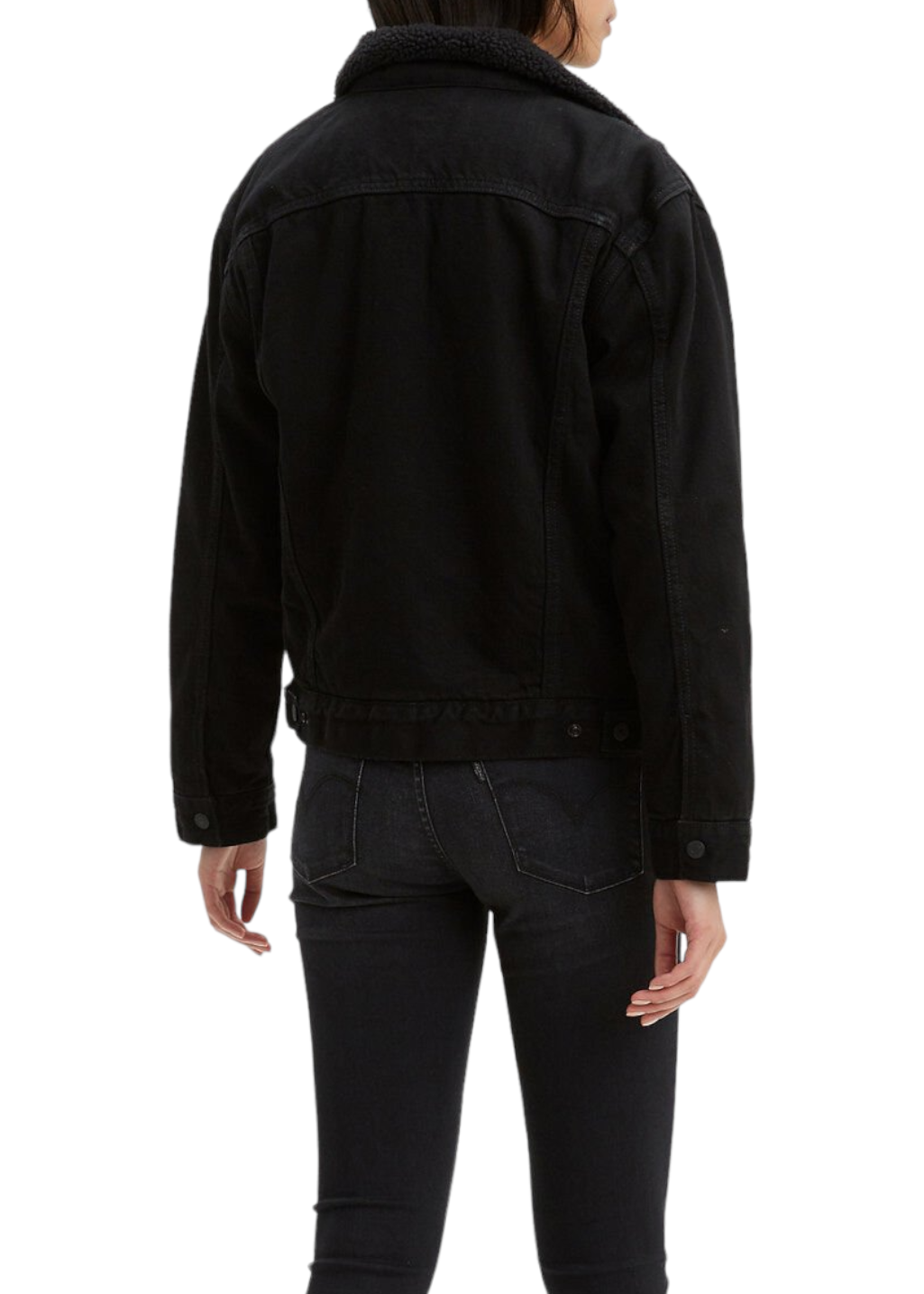 Levi's - Ex-BF Sherpa Trucker - Yes Black - Hardpressed Print Studio Inc.