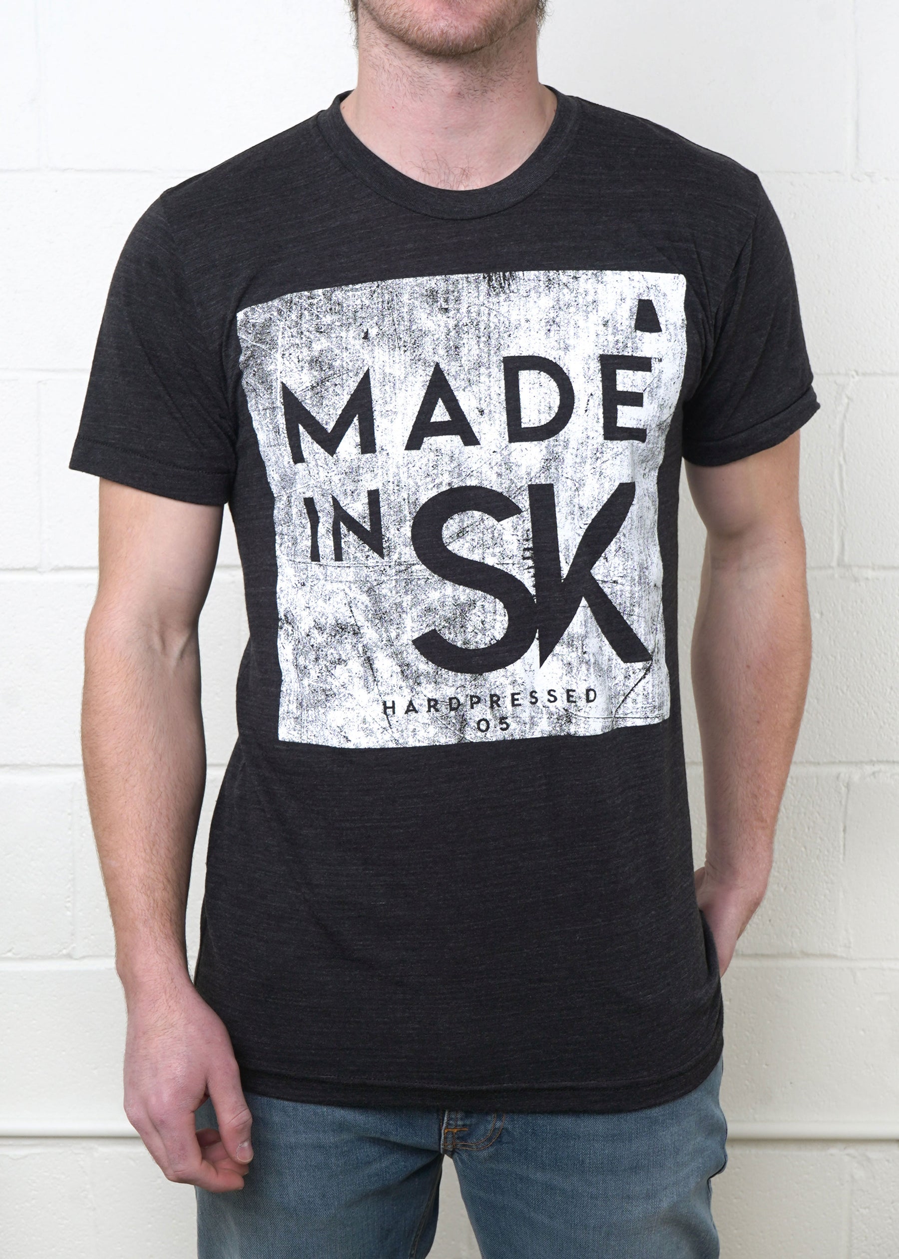 Made in SK Tee v4 | Tri-Black | Unisex and Ladies - Hardpressed Print Studio