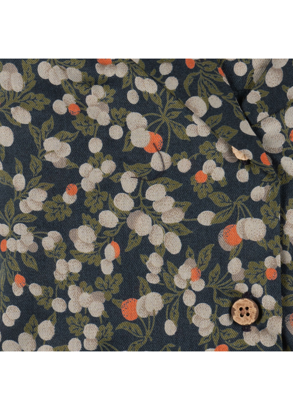 Naked & Famous Denim - Camp Collar Shirt - Fruit Print - Navy - Hardpressed Print Studio Inc.