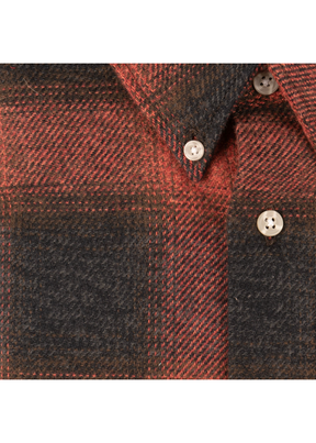 Naked & Famous Denim - Easy Shirt - Tweedy Cotton Vintage Brushed - Red - Hardpressed Print Studio Inc.