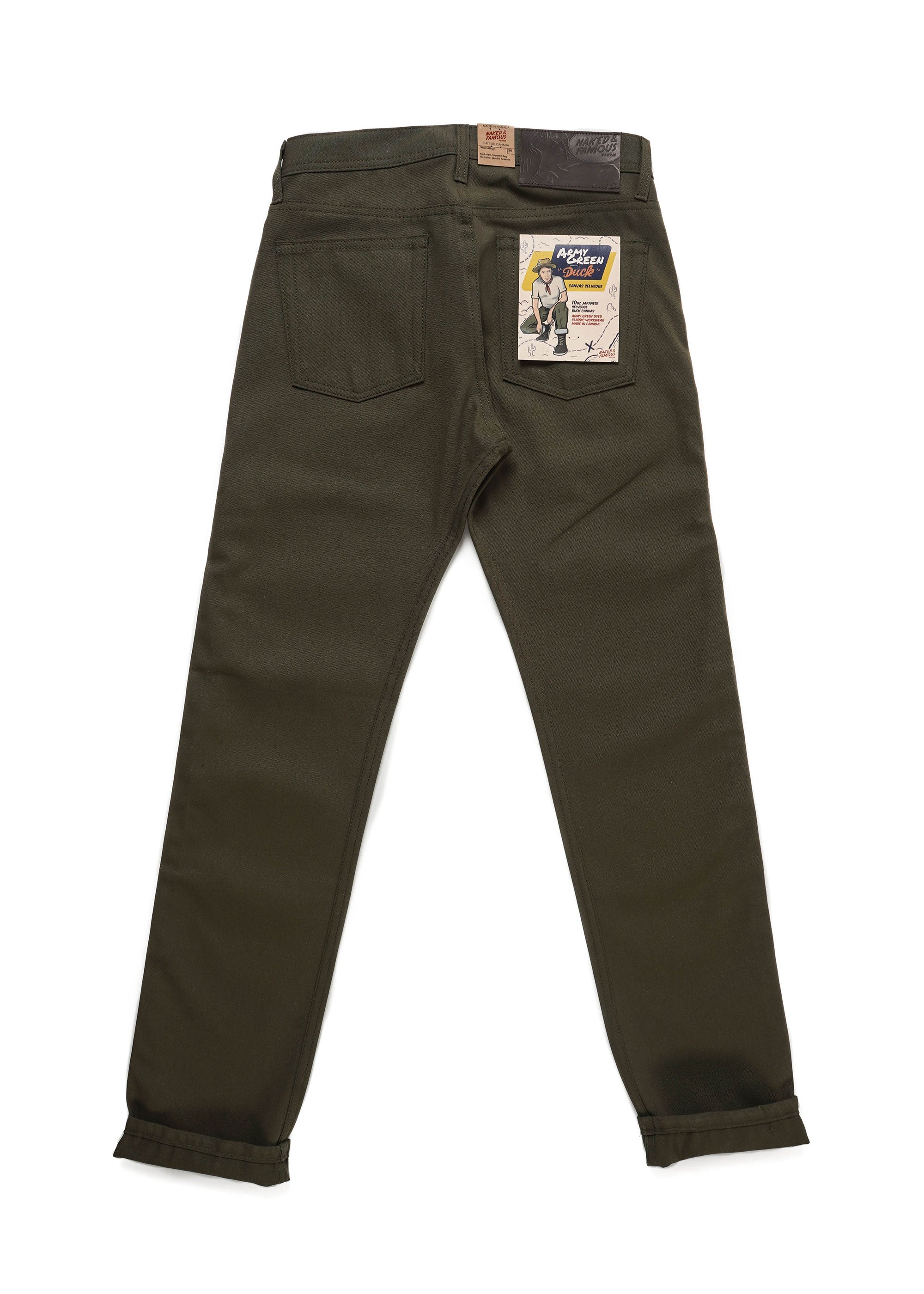 Naked & Famous Denim - Weird Guy - Army Duck Green Selvedge - Hardpressed Print Studio