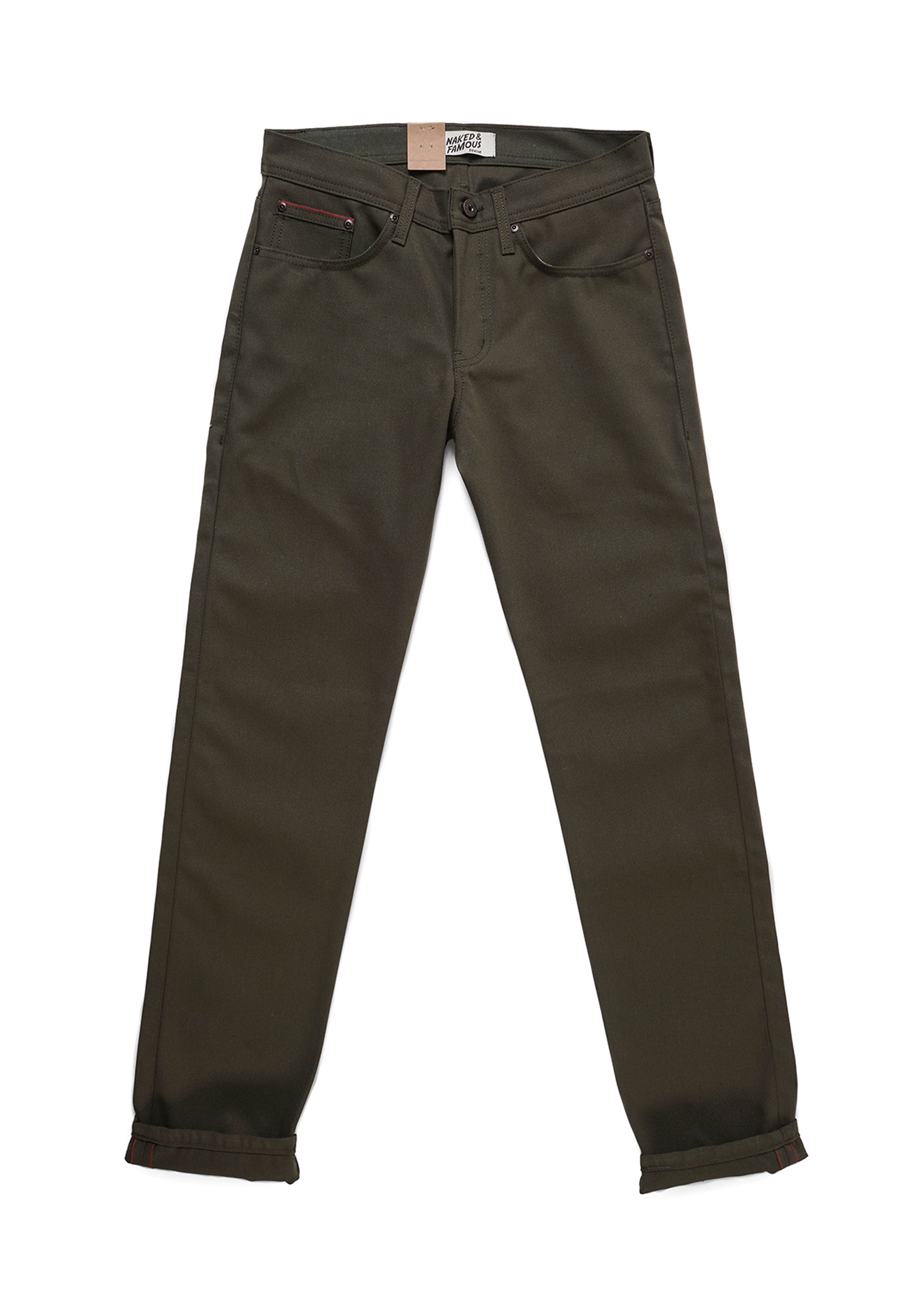 Naked & Famous Denim - Weird Guy - Army Duck Green Selvedge - Hardpressed Print Studio