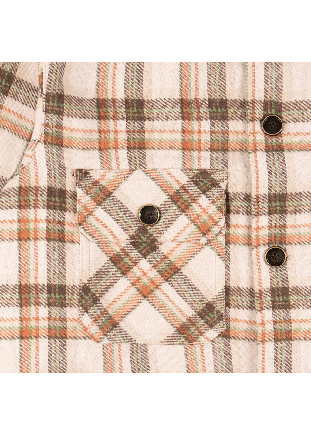 Naked & Famous Denim - Work Shirt - Triple Yarn Twill Check Brush - Beige - Hardpressed Print Studio Inc.