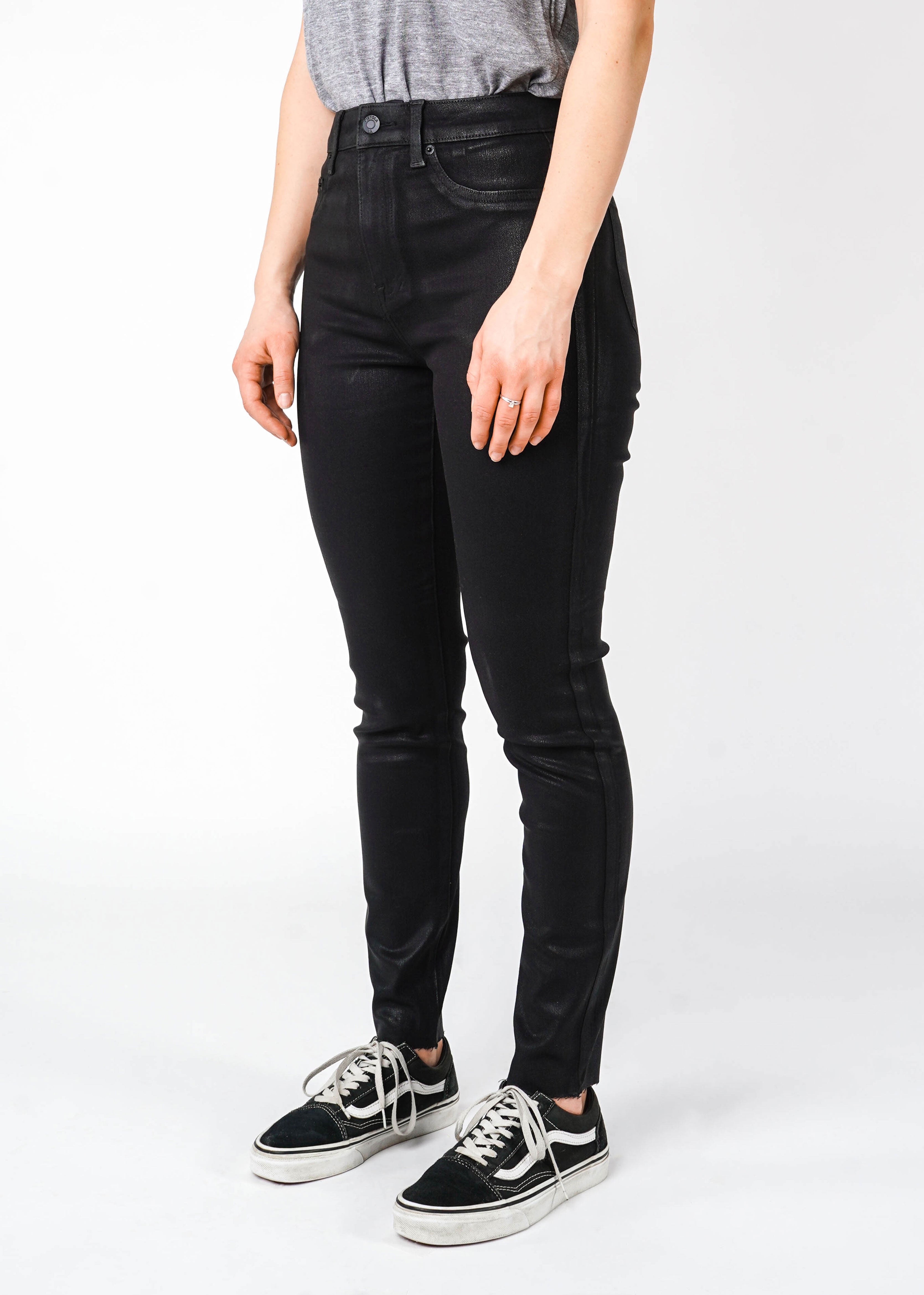 Pistola - Aline - High Rise Skinny - Coated Black - Hardpressed Print Studio