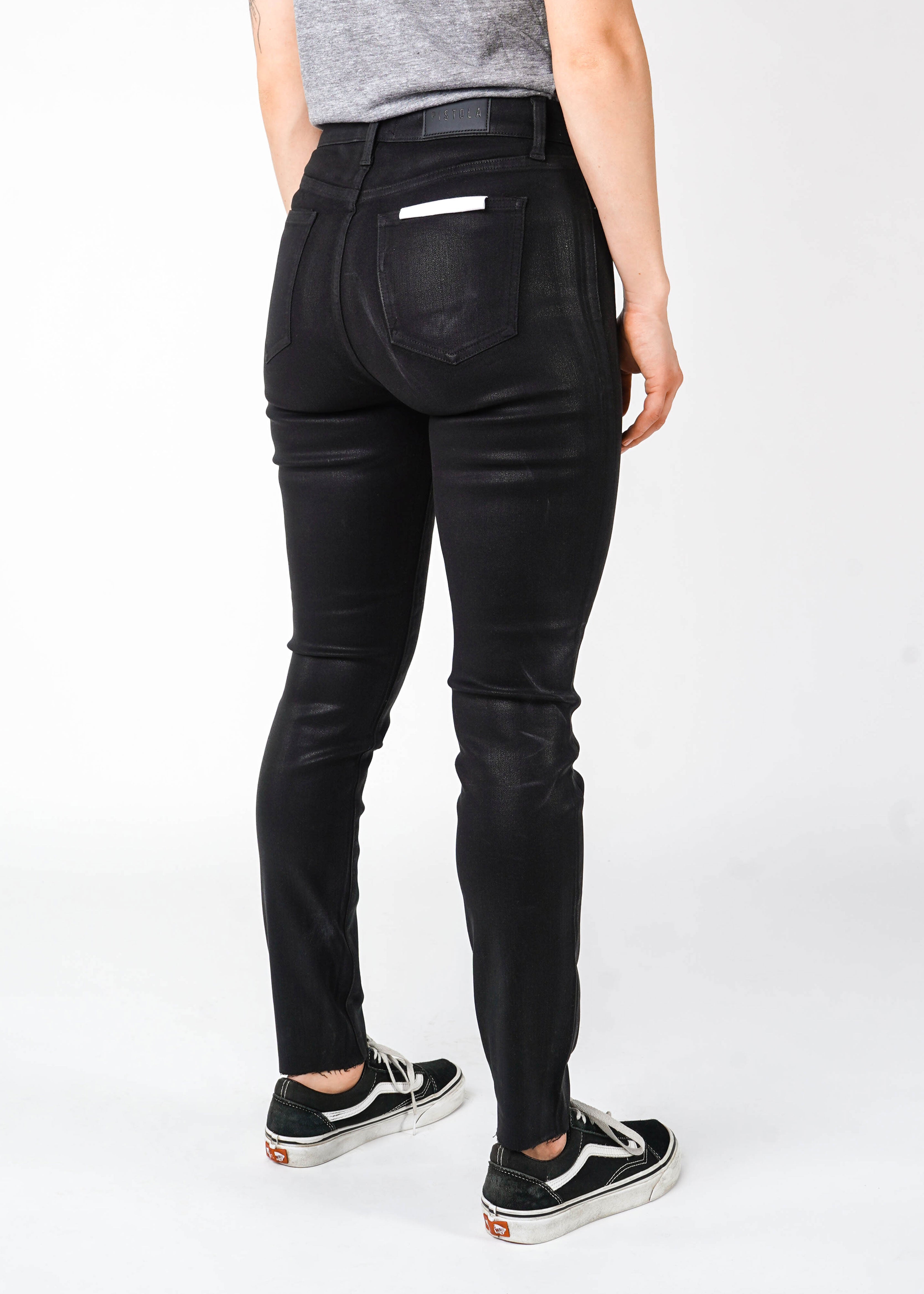 Pistola - Aline - High Rise Skinny - Coated Black - Hardpressed Print Studio