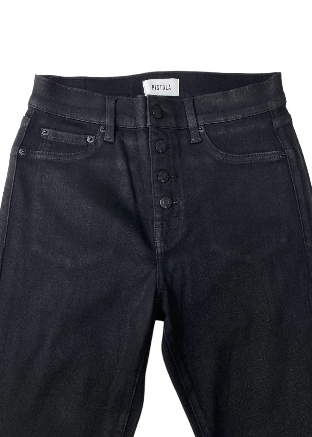 Pistola - Lennon - High Rise Cropped Boot Cut - Coated Black - Hardpressed Print Studio Inc.