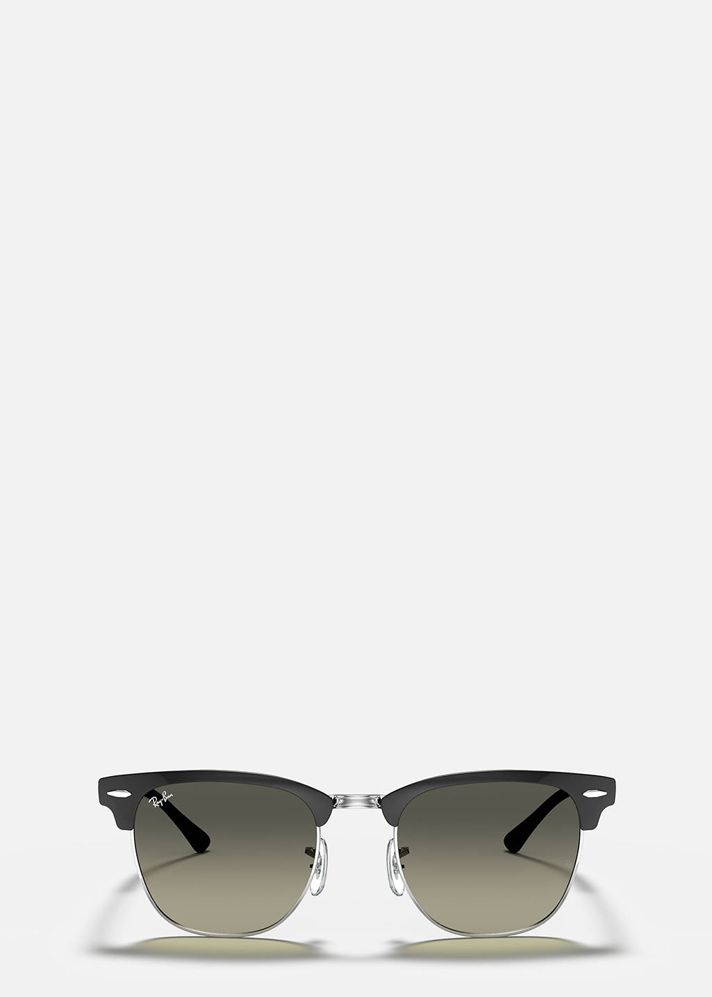 Ray Ban - RB3716 - 900471 - Clubmaster Metal Black on Silver W/ Light Grey