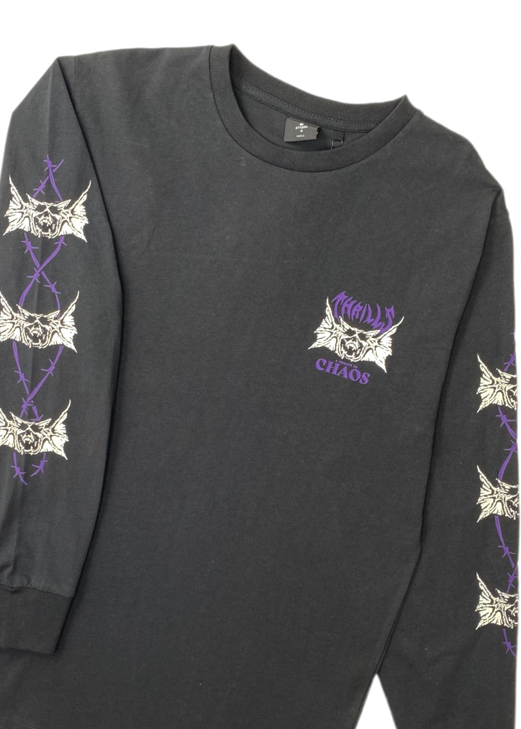 THRILLS - Chaos Skull Merch Fit L/S Tee - Washed Black - Hardpressed Print Studio Inc.