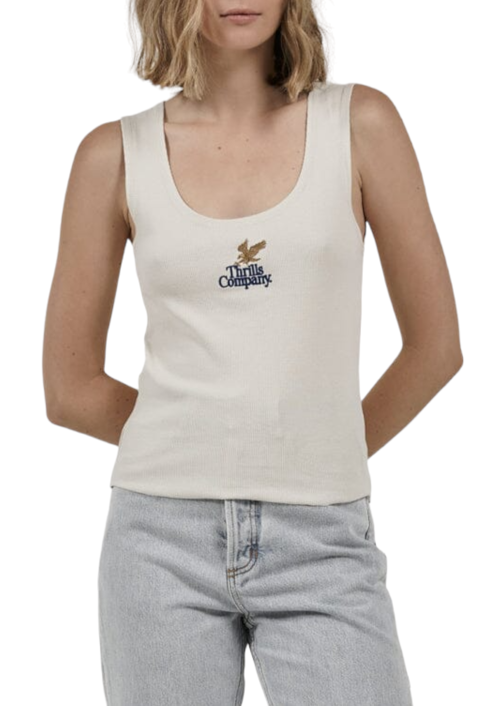 THRILLS - Golden Talons Rib Singlet - Heritage White - Hardpressed Print Studio Inc.