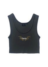 THRILLS - Golden Wings Crop Rib Singlet - Merch Black - Hardpressed Print Studio Inc.