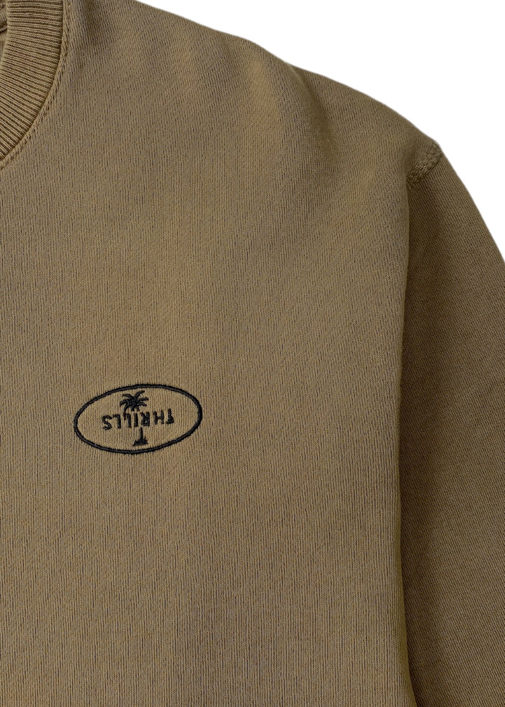 THRILLS - Palm Oval Embro Oversize Crew - Elmwood - Hardpressed Print Studio Inc.